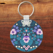 Porte-clés Pansies, oiseaux et papillons (Recto)