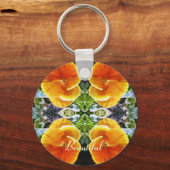 Porte-clés Pansies orange vibre Botanique Naturel (Recto)