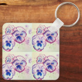 Porte-clés Pansies Pansy Fleur violet Rose floral (Verso)