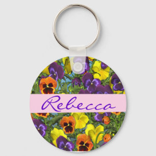 Porte-clés Pansies personnalisées Porte - clé floral