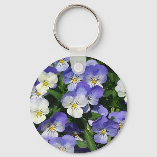Porte-clés Pansies violettes Jardin Floral (Recto)