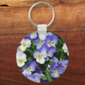 Porte-clés Pansies violettes Jardin Floral (Recto)