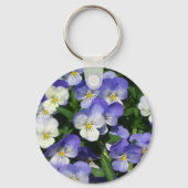 Porte-clés Pansies violettes Jardin Floral (Verso)