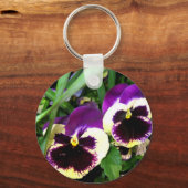 Porte-clés Pansies violettes - Porte - clé (Recto)