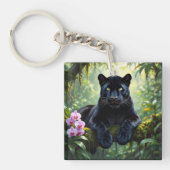 Porte-clés Panthère noire dans la jungle (Devant)