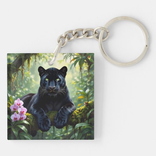Porte-clés Panthère noire dans la jungle (Dos)