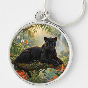Porte-clés Panthère noire Kenya Fleurs de jungle Cascade