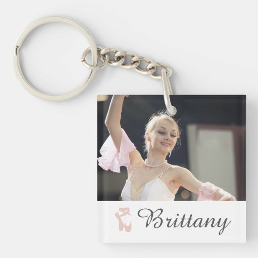 Porte-clés Pantoufles personnalisées de nom de ballerine de (Devant)