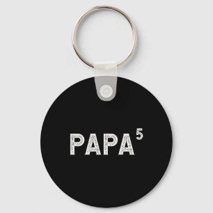 Porte-clés Papa 5 pour grand-père avec 5 petits-enfants