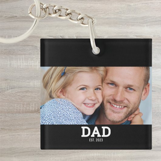 Porte-clés Papa a créé une photo moderne