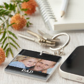 Porte-clés Papa a créé une photo moderne (Devant Droit)