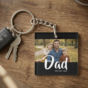 Porte-clés Papa a établi une photo de script moderne