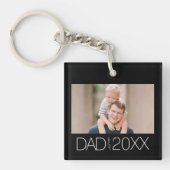 Porte-clés Papa a établi une photo de script moderne  (Devant)
