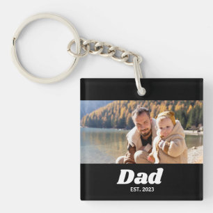 Porte-clés Papa a établi une photo de typographie blanche en