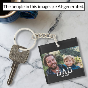 Porte-clés Papa a établi une photo de typographie moderne et