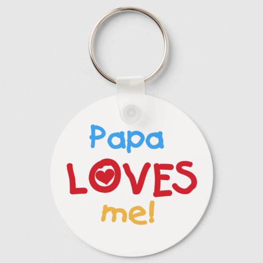 Porte-clés Papa aime mes t-shirts et cadeaux (Recto)