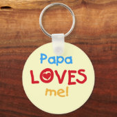 Porte-clés Papa aime mes t-shirts et cadeaux (Recto)