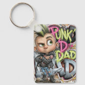 Porte-clés Papa aux Mohawk Rock Punk (Recto)