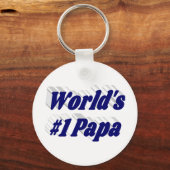 Porte-clés Papa avec texte bleu foncé (Recto)