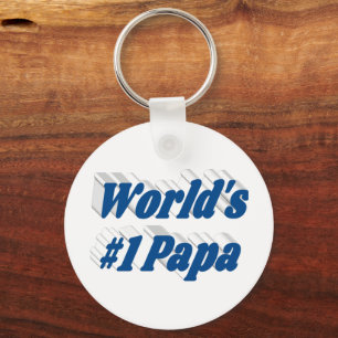 Porte-clés Papa avec un texte bleu marine