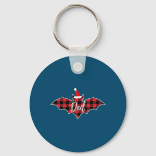 Porte-clés Papa Bat Christmas Papa Pajama Rouge Plaid Buffalo
