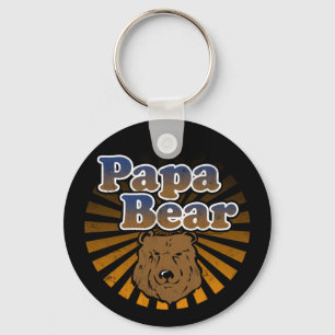 Porte-clés Papa Bear, Fête des pères Cool Vintage Look
