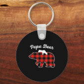 Porte-clés Papa Bear Flannel Red Plaid Pajama Family Matching (Recto)
