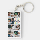 Porte-clés Papa Cadeau 7 Photo Collage Meilleur Papa Jamais (Dos)