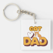 Porte-clés Papa Chat Fier Double Face Fête des Pères (Devant)