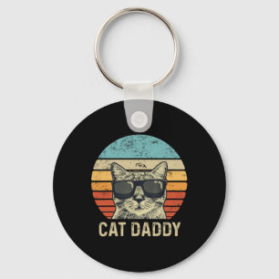 Porte-clés Papa Chat Lunettes de Soleil Rétro pour Papa Cool