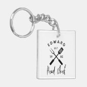 Porte-clés Papa chef cuisinier barbecue grill Noël (Devant gauche)