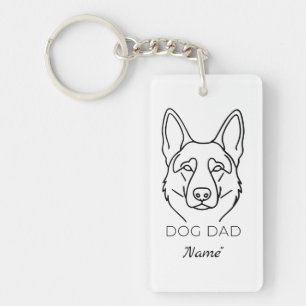 Porte-clés Papa Chien avec nom personnalisé