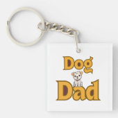 Porte-clés Papa Chien Fier Fête des Pères Double Face (Devant)