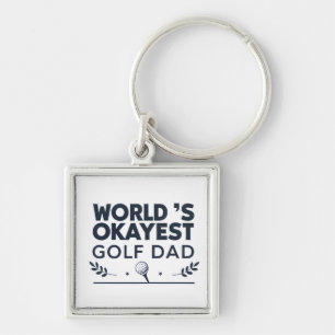 Porte-clés Papa de golf le moins pire du monde Emblème vintag