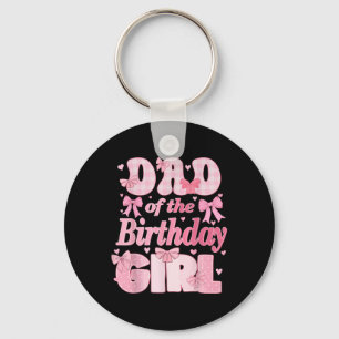 Porte-clés Papa De La Fille Anniversaire Famille Rose Coquett