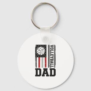 Porte-clés Papa de volley Drapeau américain Gravure vintage D