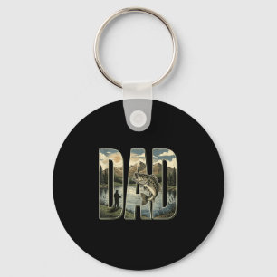 Porte-clés Papa drôle de pêche à la basse pour les pêcheurs e
