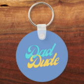 Porte-clés Papa Dude Pin Badge Clavier Bleu clair Arrière - p (Recto)