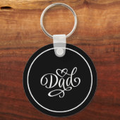 Porte-clés Papa écriture élégante script , fête des pères (Verso)
