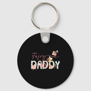 Porte-clés Papa fée floral magique anniversaire fille de cont
