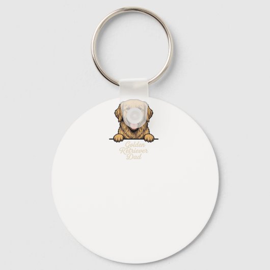 Porte-clés Papa Golden Retriever Gravure Vintage (Recto)