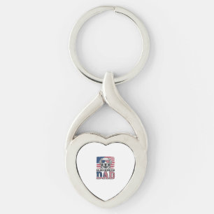 Porte-clés Papa Golden Retriever Patriotique Vintage Chemise