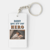 Porte-clés Papa Hero Père Keepsaké Photo de famille (Dos)
