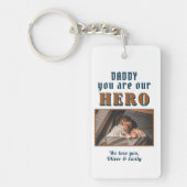 Porte-clés Papa Hero Père Keepsaké Photo de famille (Devant)