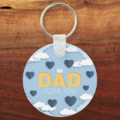 Porte-clés Papa, je t'aime, fête des pères (Recto)