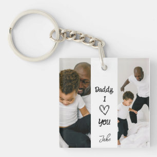 Porte-clés Papa, je t'aime Porte - clé photo personnalisé
