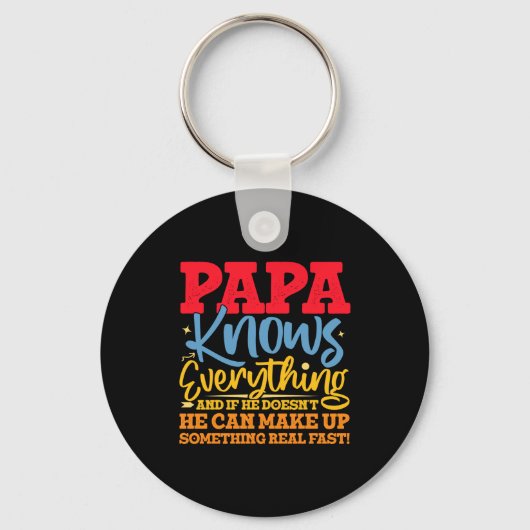 Porte-clés Papa Know Everything Fathers Day Cool Father Funny (Recto)