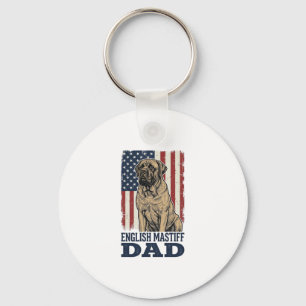 Porte-clés Papa Mastiff Anglais Design de chien vintage patri