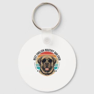 Porte-clés Papa Mastiff Anglais Vintage Chien Coucher Du Sole