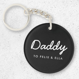 Porte-clés Papa   Modern Kids Names Fête des pères Noir